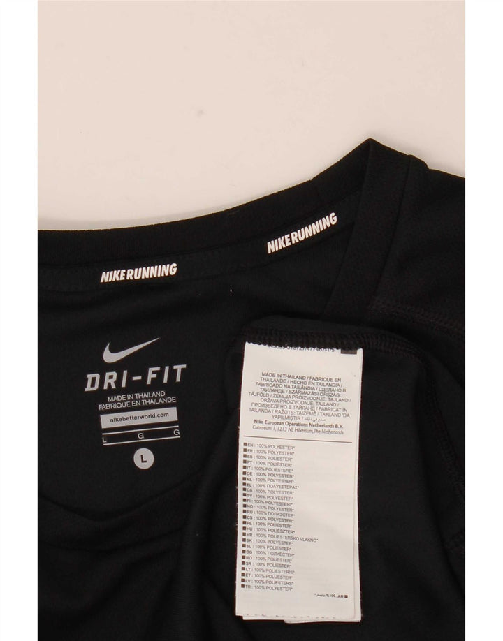 Nike Mens Dri Fit Top Manga Longa Grande Poliéster Preto