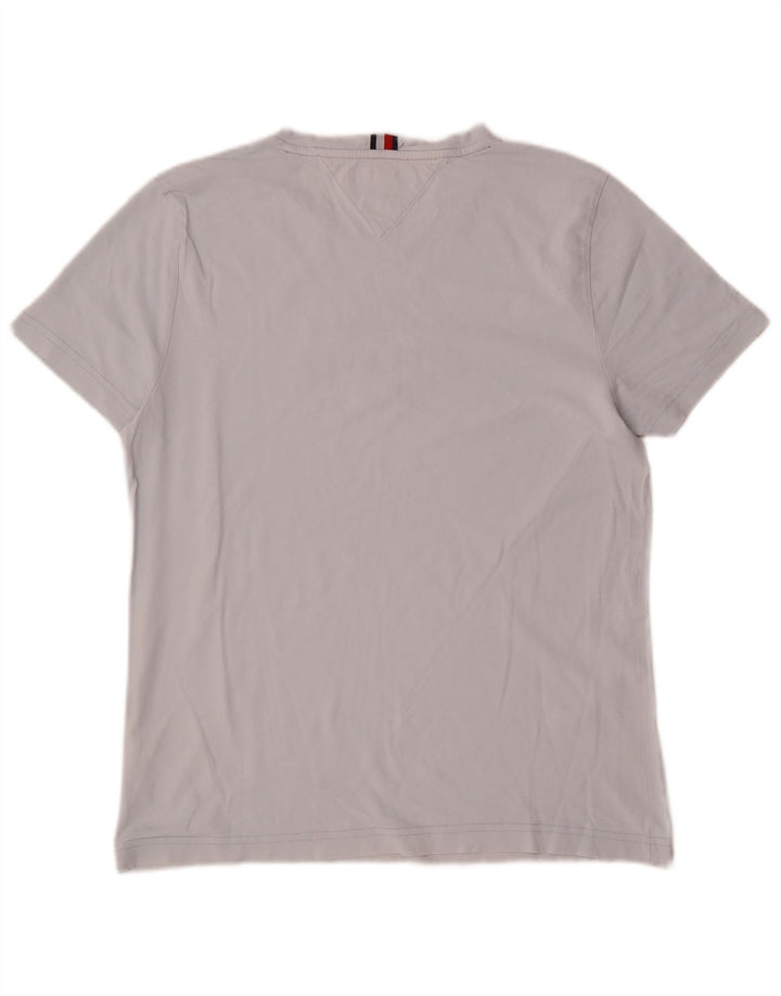Camiseta masculina Tommy Hilfiger com estampa gráfica cinza médio algodão