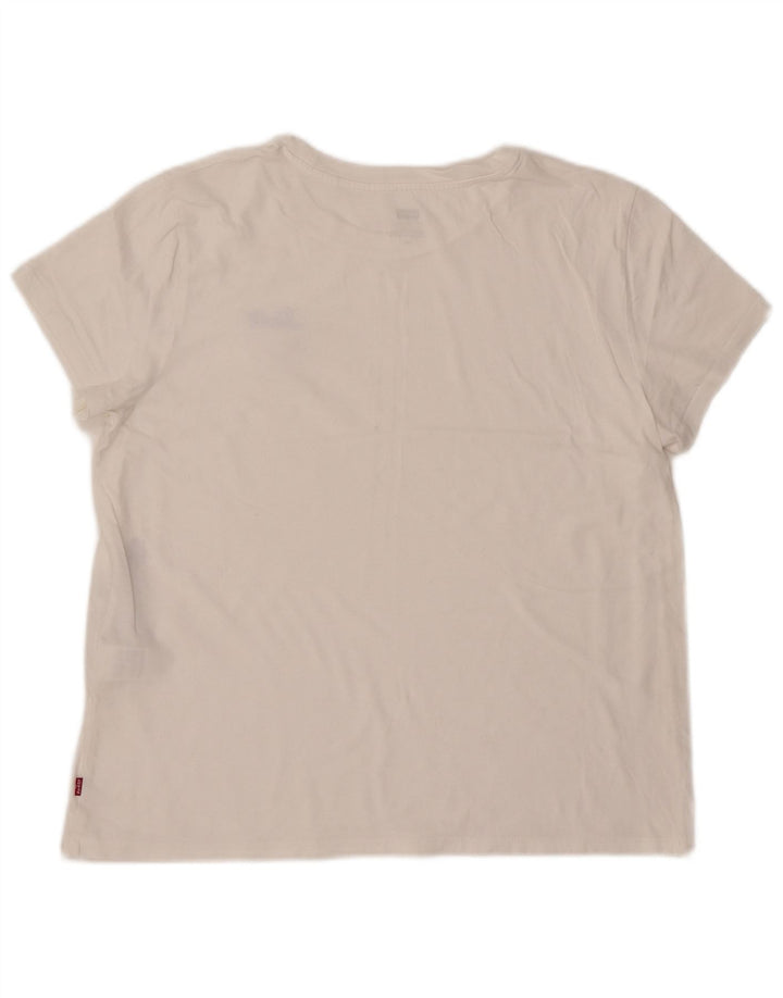 Camiseta feminina LEVI'S UK 14 grande algodão branco