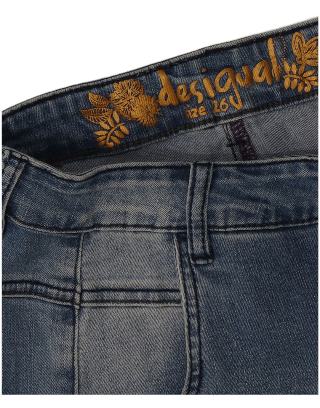 Desigual Jeans Slim Feminino Desigual W26 L26 Azul Floral