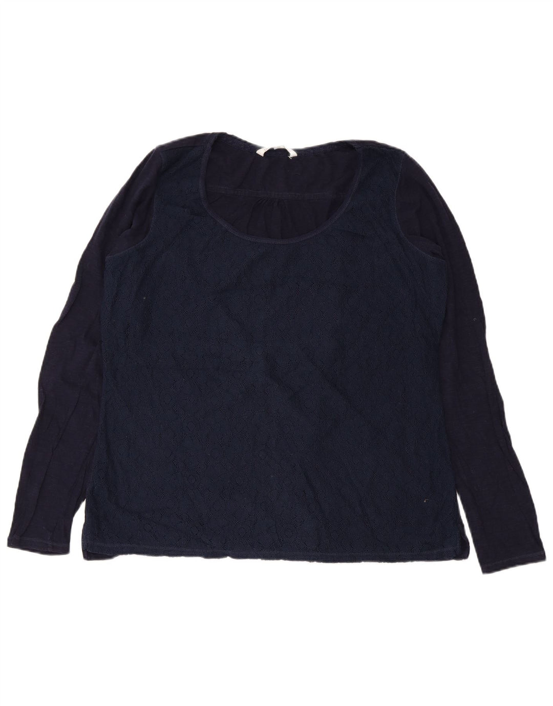 Blusa feminina de manga comprida Fat Face UK 18 XL azul marinho algodão floral