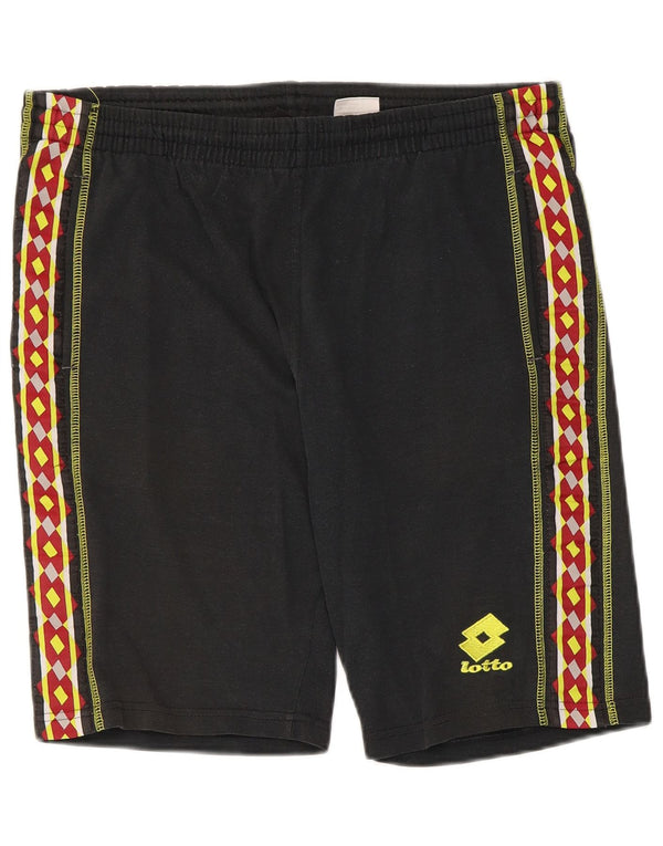 Lotto Mens Graphic Sport Shorts UK 40/42 Grande Algodão Geométrico Preto