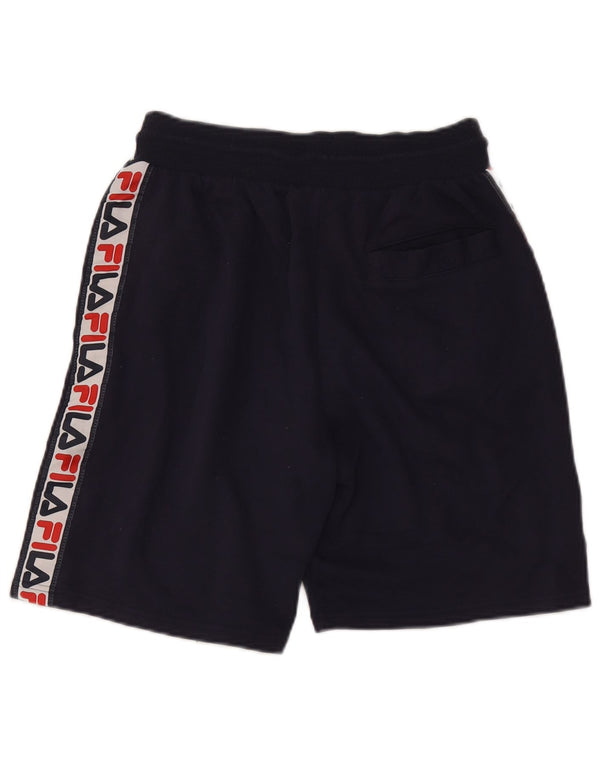 Shorts esportivo masculino Fila Graphic pequeno algodão colorblock azul marinho