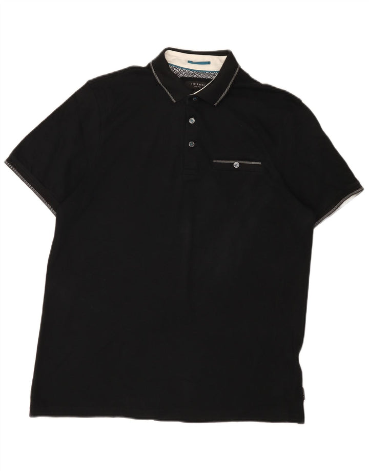 Camisa polo masculina Ted Baker tamanho 3 médio algodão preto