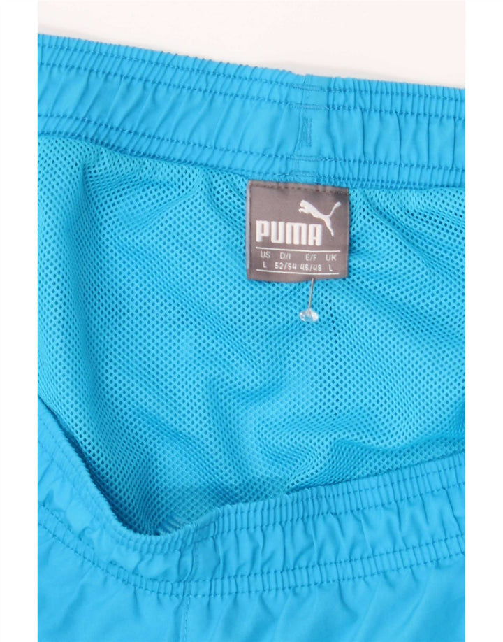 Shorts de natação masculinos Puma Graphic grande azul poliéster