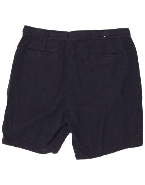ZARA Mens Chino Shorts XL W34 Linho Azul Marinho