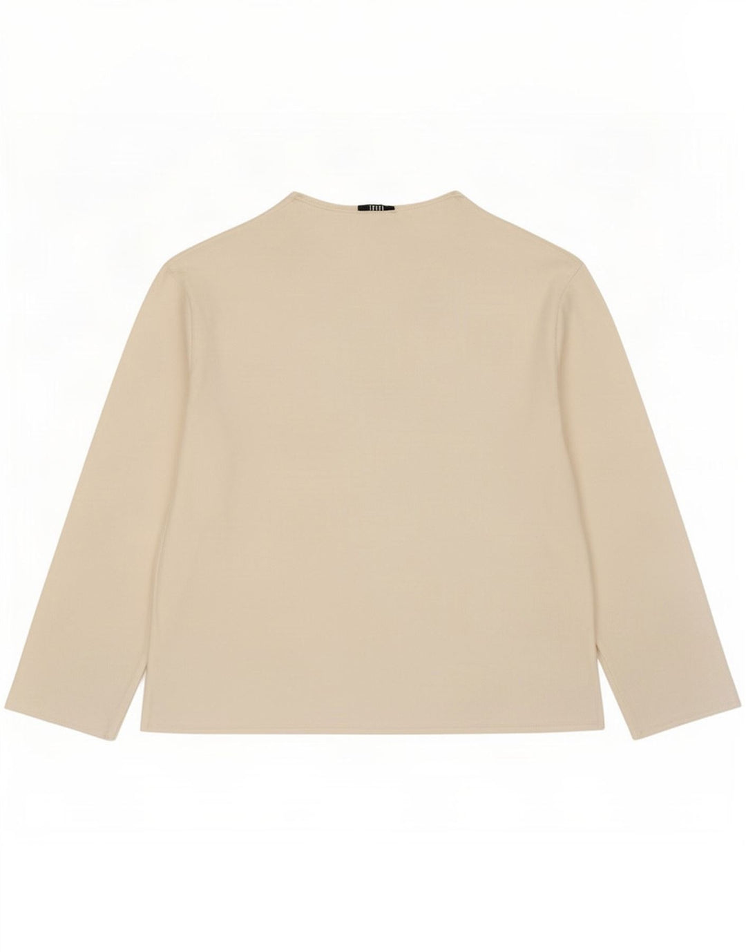 Top feminino Zara manga comprida UK 12 médio algodão branco