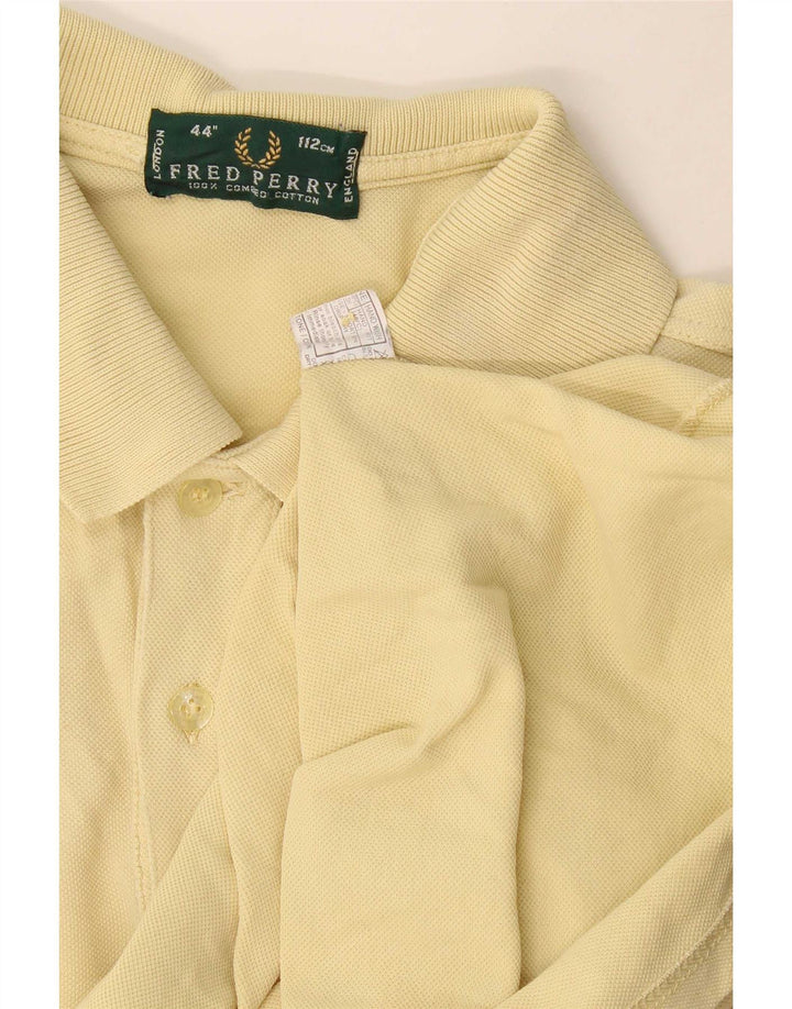 Camisa polo masculina Fred Perry algodão amarelo médio