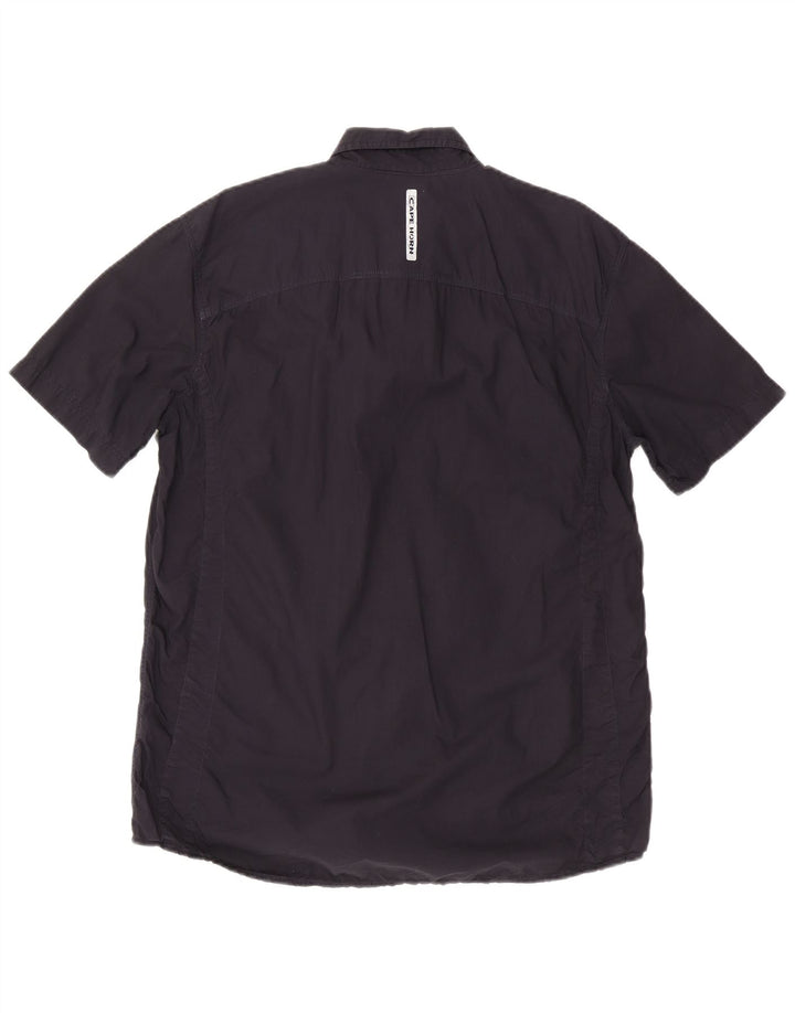 Camisa masculina de manga curta Cape Horn IT 52 grande algodão azul marinho
