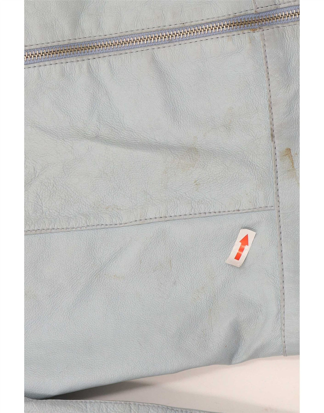 Jaqueta de couro feminina vintage Reino Unido 14 couro azul médio
