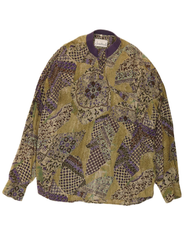Pulôver masculino vintage Camisa grande patchwork multicolorido