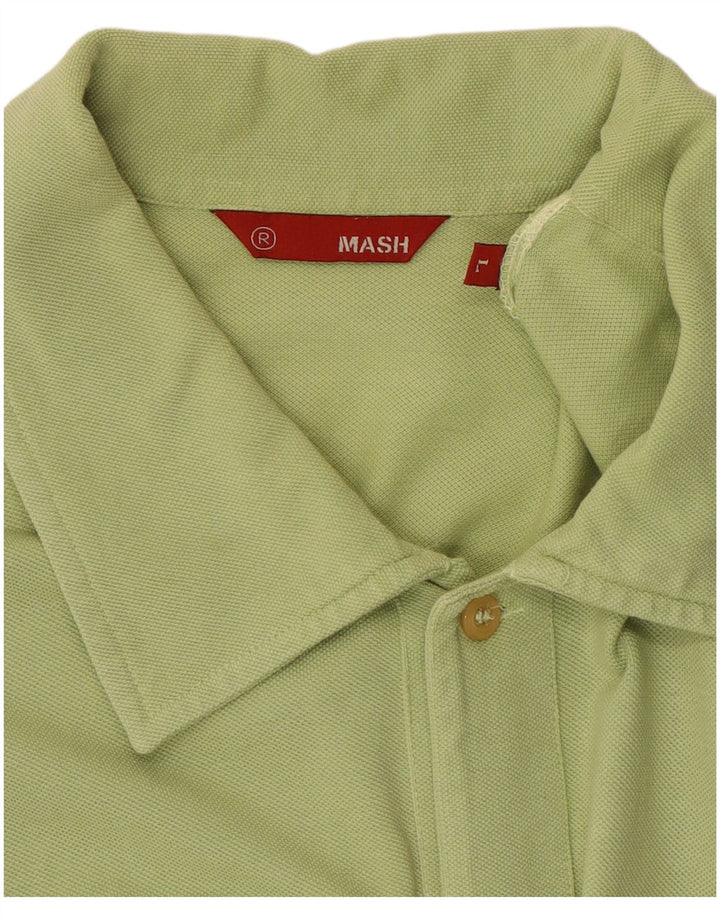 Camisa masculina de manga curta Mash de algodão verde grande