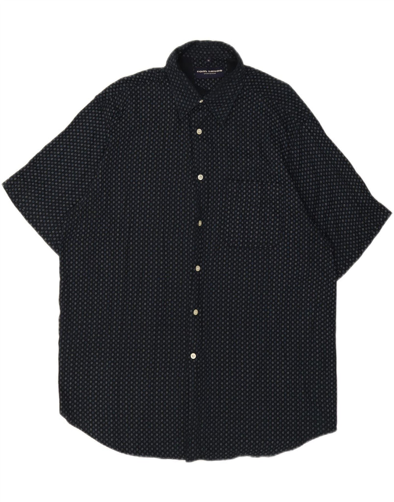 TOM TAILOR Mens Short Sleeve Shirt XL Navy Blue Spotted Cotton Vintage Tom Tailor and Second-Hand Tom Tailor from Messina Hembry 