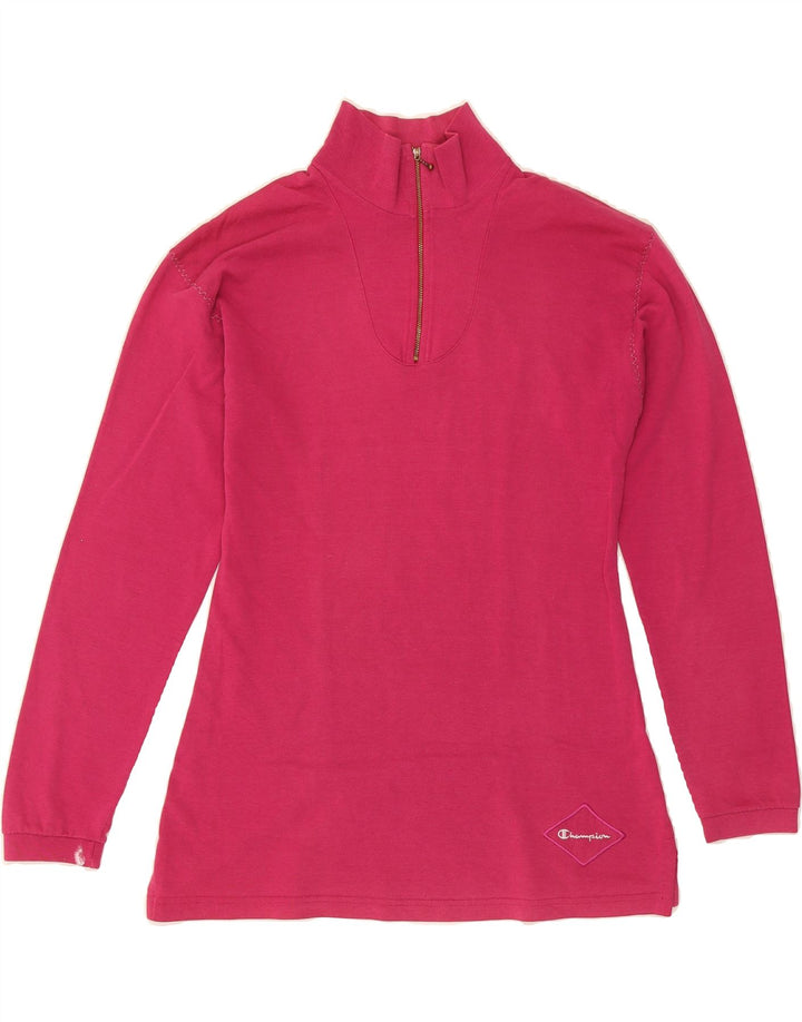 CHAMPION Womens Zip Neck Top Long Sleeve UK 18 XL Pink Vintage Champion and Second-Hand Champion from Messina Hembry 