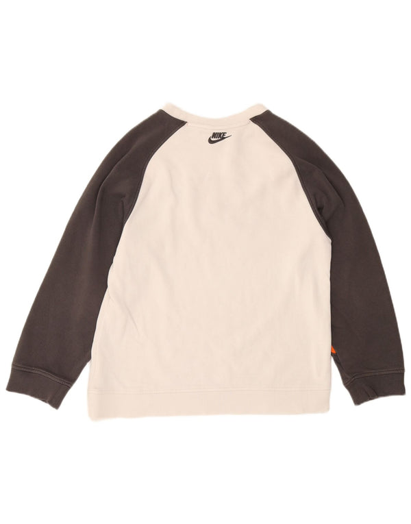 Moletom gráfico Nike Boys Jumper 12-13 anos grande bloco colorido branco