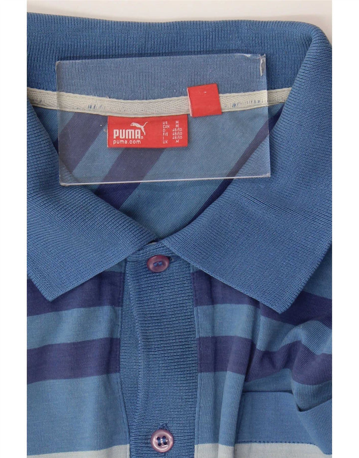 Camisa polo masculina Puma listrada azul média