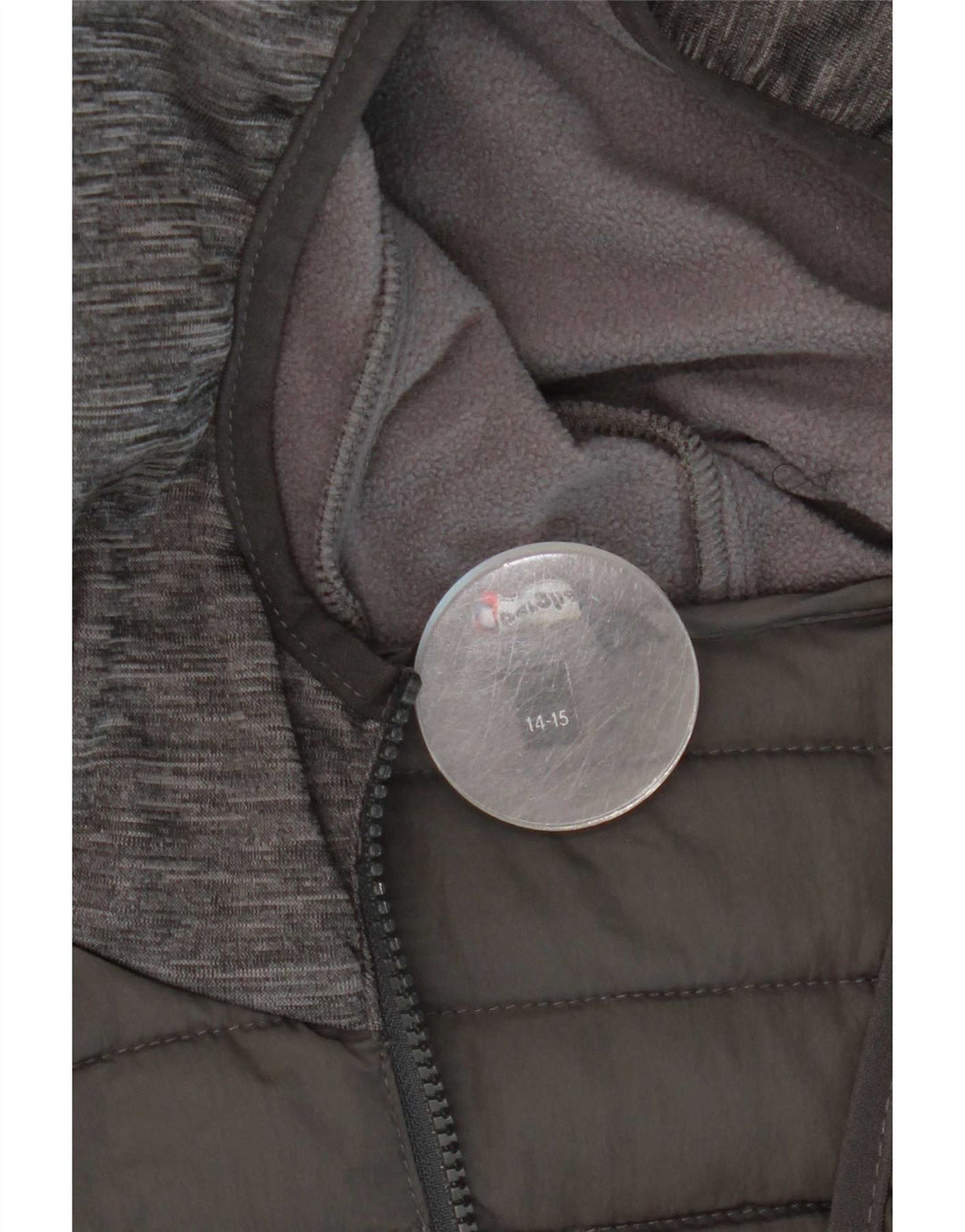 Jaqueta acolchoada com capuz para meninos Berghaus 14-15 anos cinza colorblock poliéster