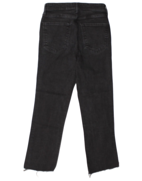 Calça jeans feminina Zara com cintura alta EU 38 pequena W28 L25 algodão preto