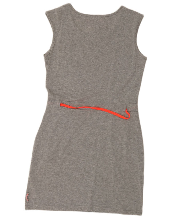 Vestido feminino Superdry com bainha sem mangas UK 14 grande poliéster cinza
