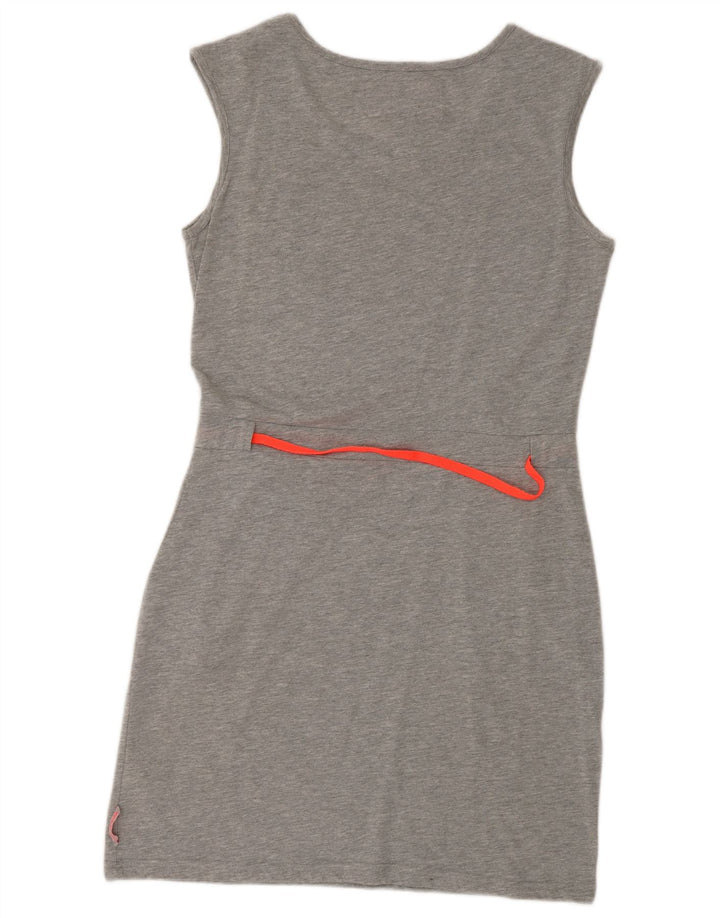 Vestido feminino Superdry com bainha sem mangas UK 14 grande poliéster cinza