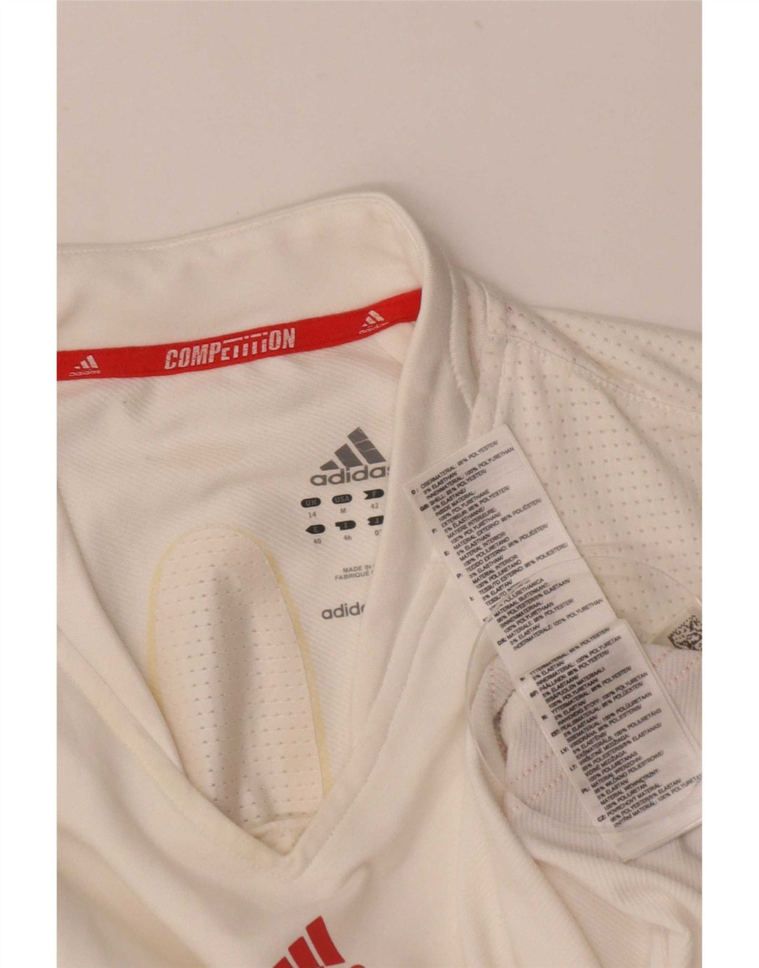 Adidas Womens Vest Top UK 14 Médio Branco Colourblock Poliéster