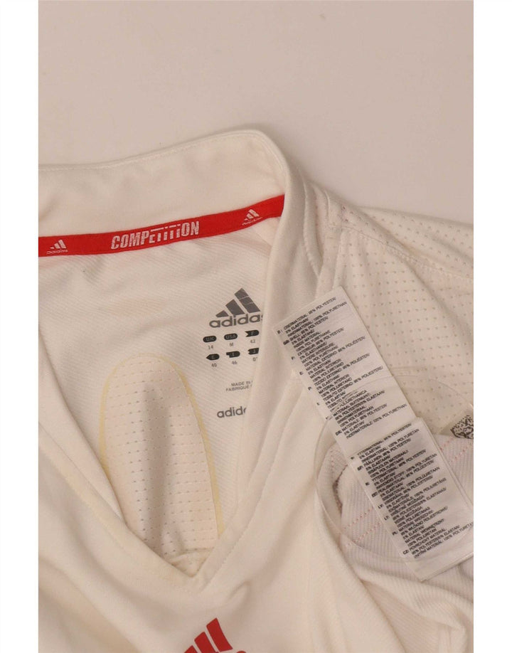 Adidas Womens Vest Top UK 14 Médio Branco Colourblock Poliéster