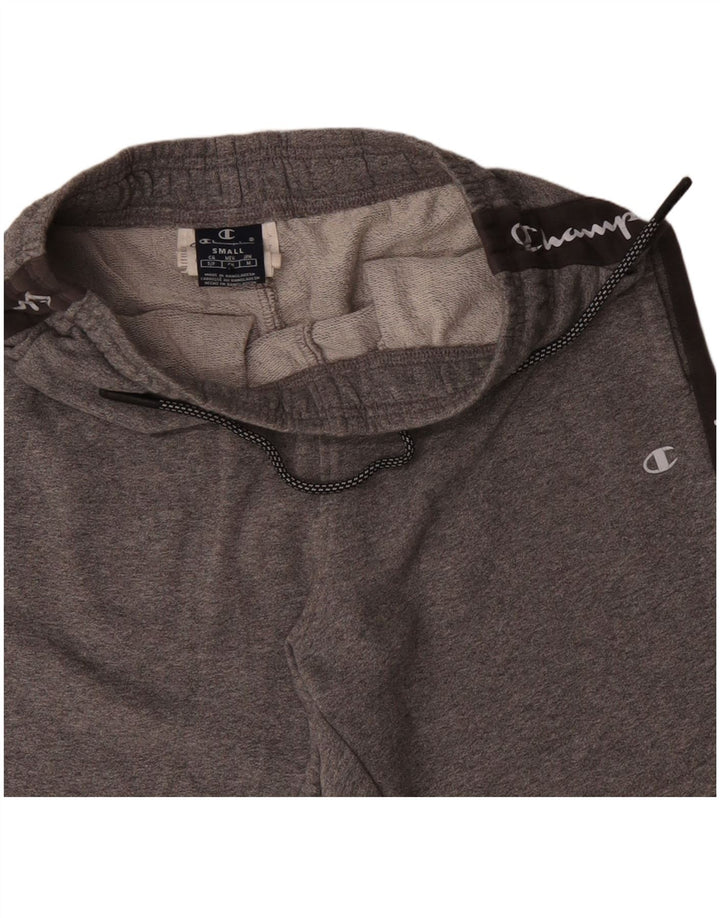 Shorts esportivos masculinos Champion Graphic pequeno cinza colorblock algodão