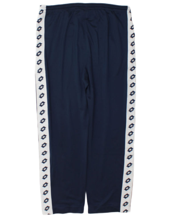 Calça de treino masculina Lotto com estampa gráfica grande bloco colorido azul marinho