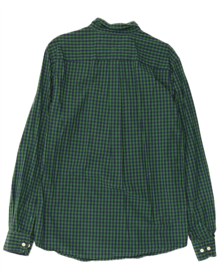 Camisa masculina TOMMY HILFIGER algodão xadrez verde médio