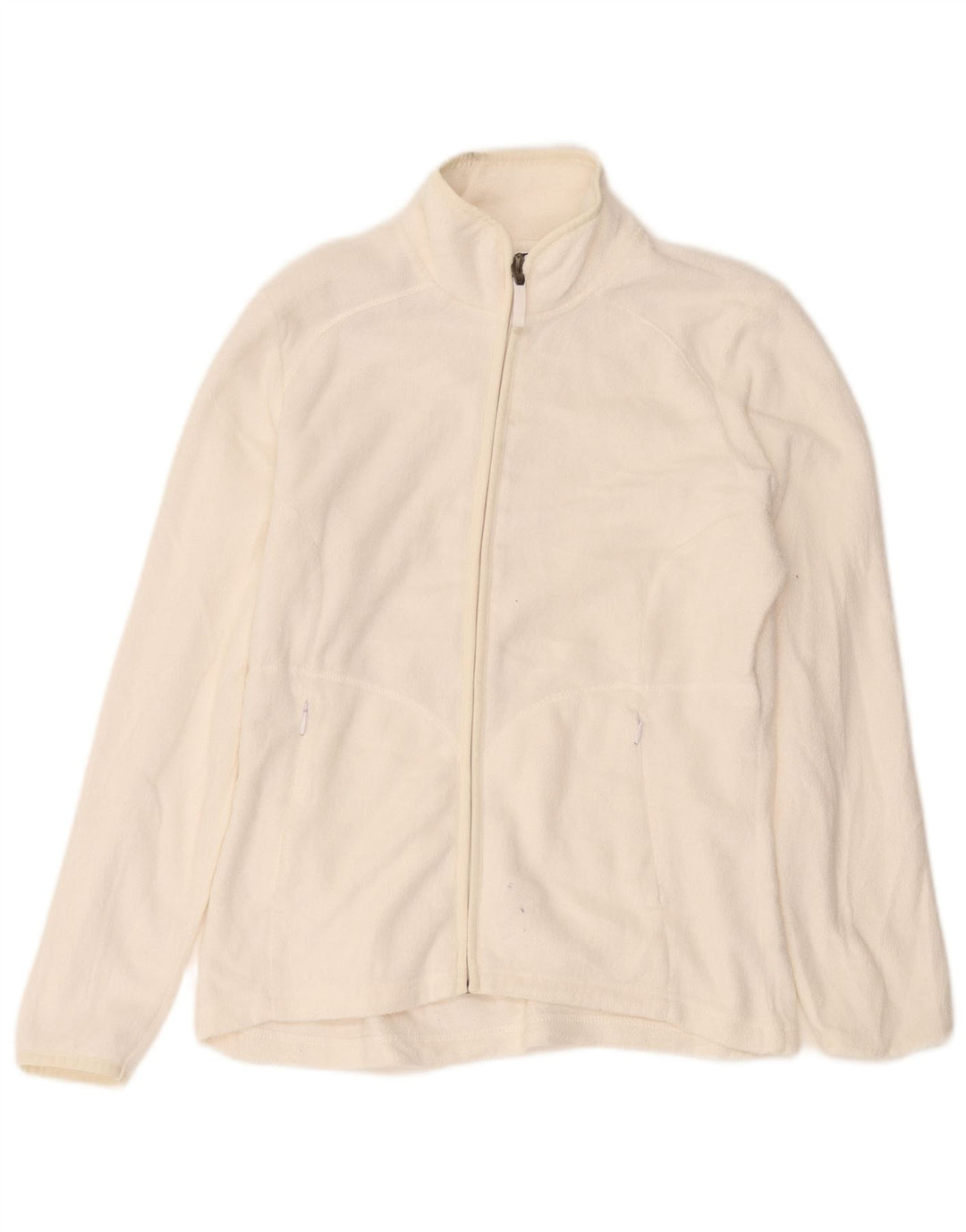 Jaqueta de lã feminina Marks & Spencer UK 12 poliéster branco médio