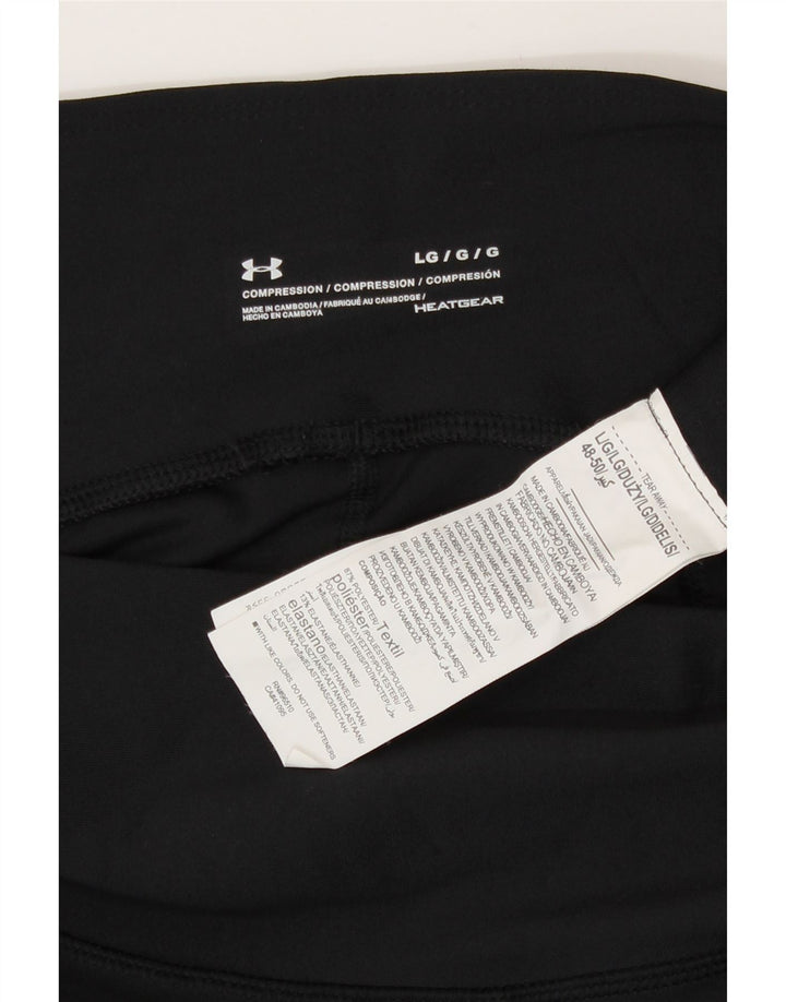 Under Armour Womens Heat Gear Leggings Reino Unido 14 Grande Poliéster Preto