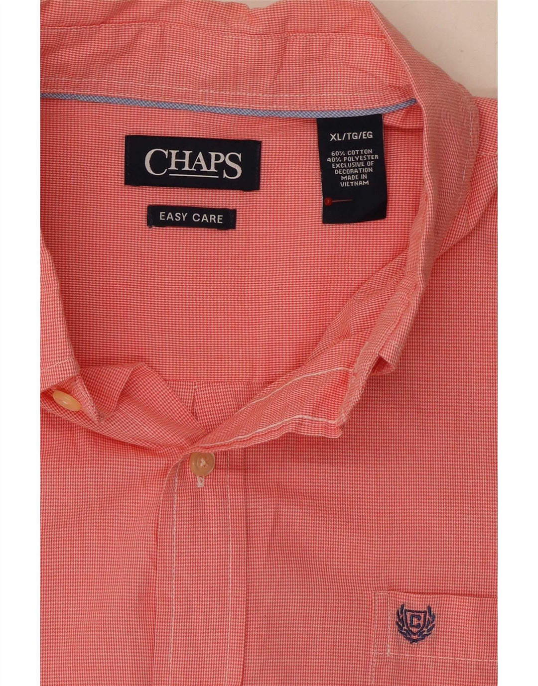 Camisa masculina de manga curta Chaps XL vermelho houndstooth algodão