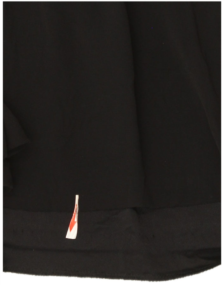Top feminino Zara de manga comprida UK 14 médio preto colorblock viscose