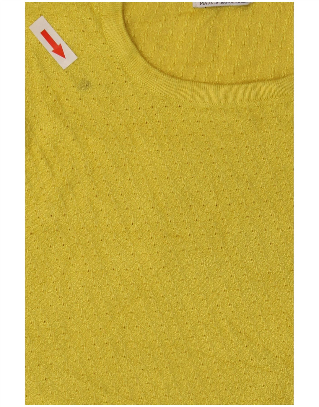Suéter feminino Zara com gola redonda, Reino Unido 12 Médio Amarelo
