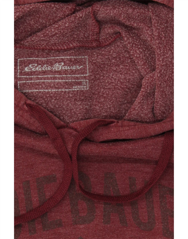 EDDIE BAUER Mens Graphic Hoodie Jumper Large Red Cotton Vintage Eddie Bauer and Second-Hand Eddie Bauer from Messina Hembry 