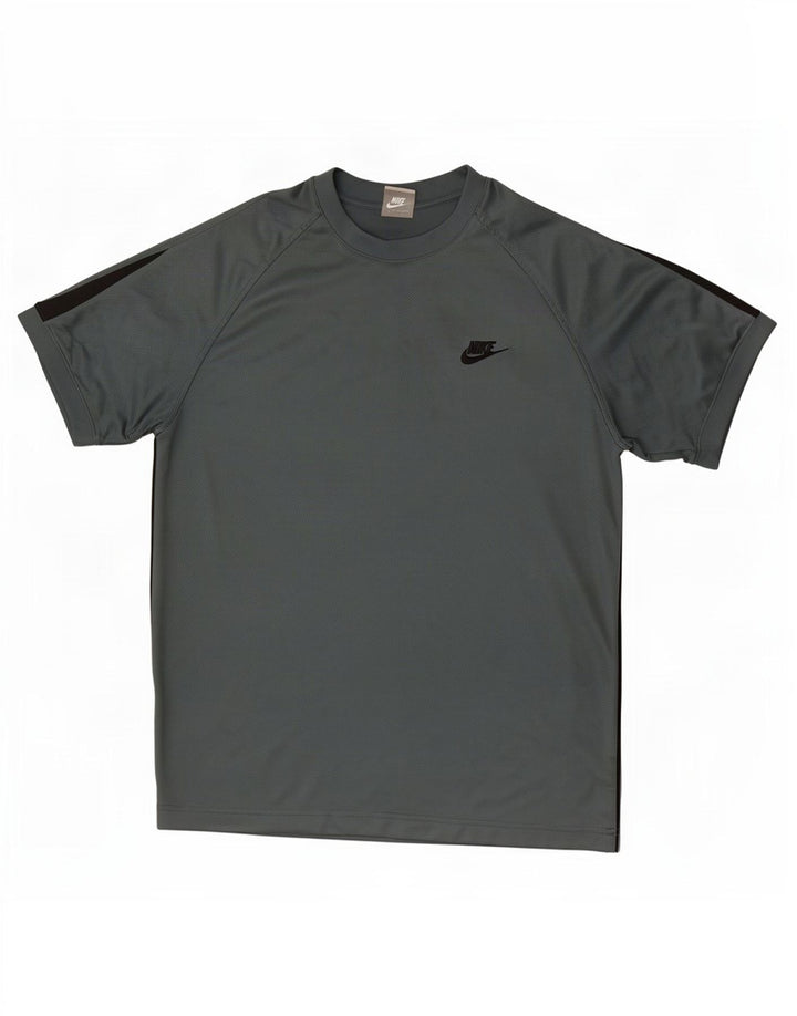 Camiseta masculina Nike Top médio verde colorblock poliéster