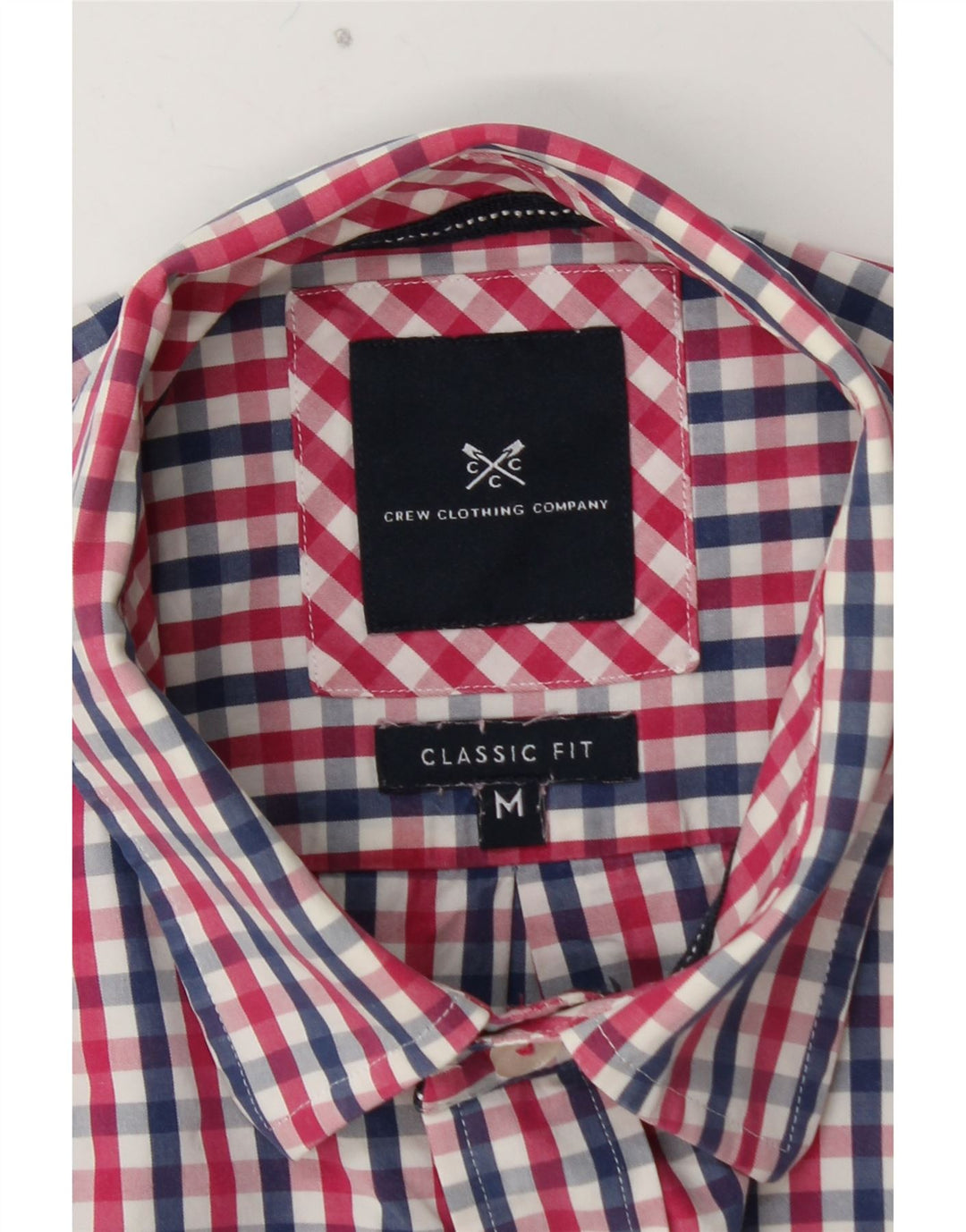 CREW CLOTHING Camisa masculina clássica de ajuste médio algodão guingão multicolorido