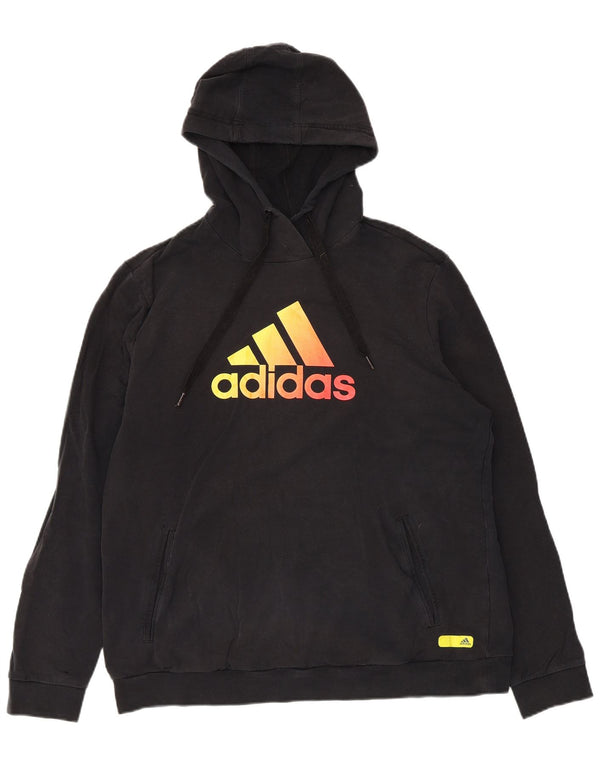 Jumper com capuz gráfico feminino Adidas UK 20/22 XL algodão preto