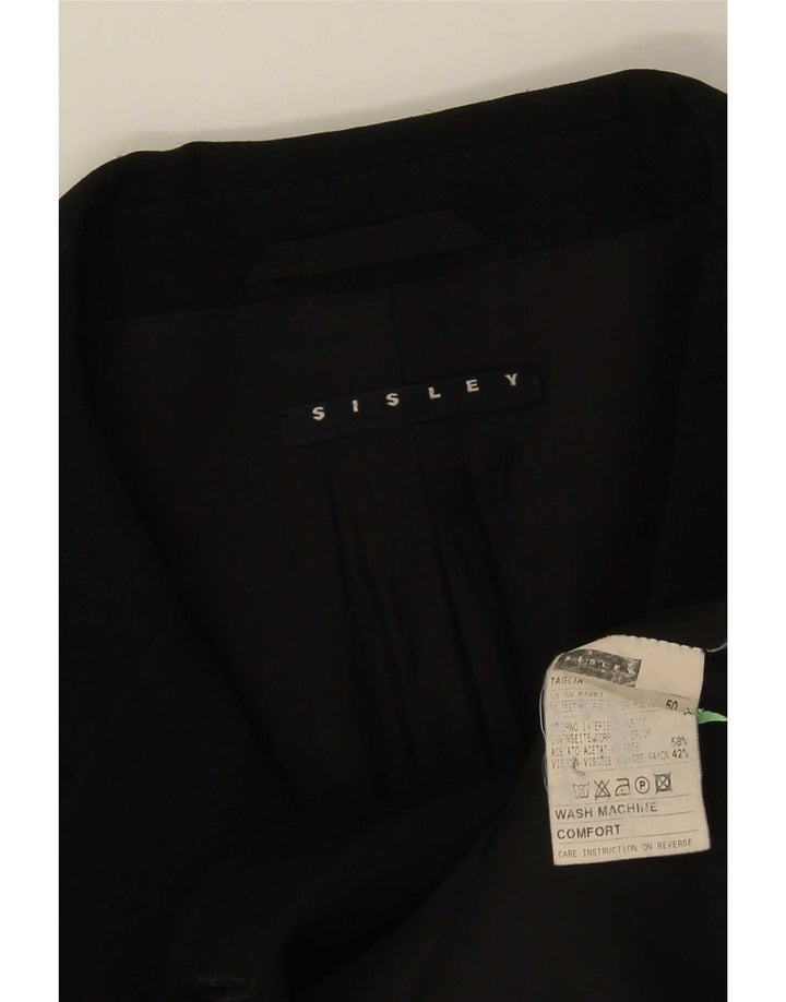 Jaqueta Blazer Sisley Masculina com 3 Botões IT 50 Grande Poliéster Preto