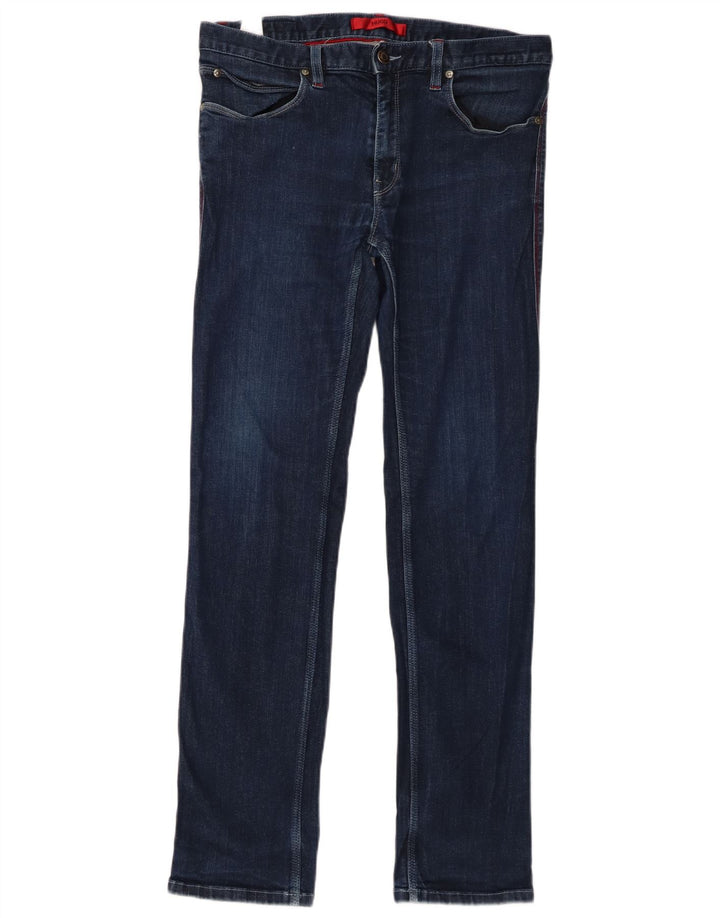 Hugo Boss Mens Slim Jeans W33 L32 Azul Marinho Algodão