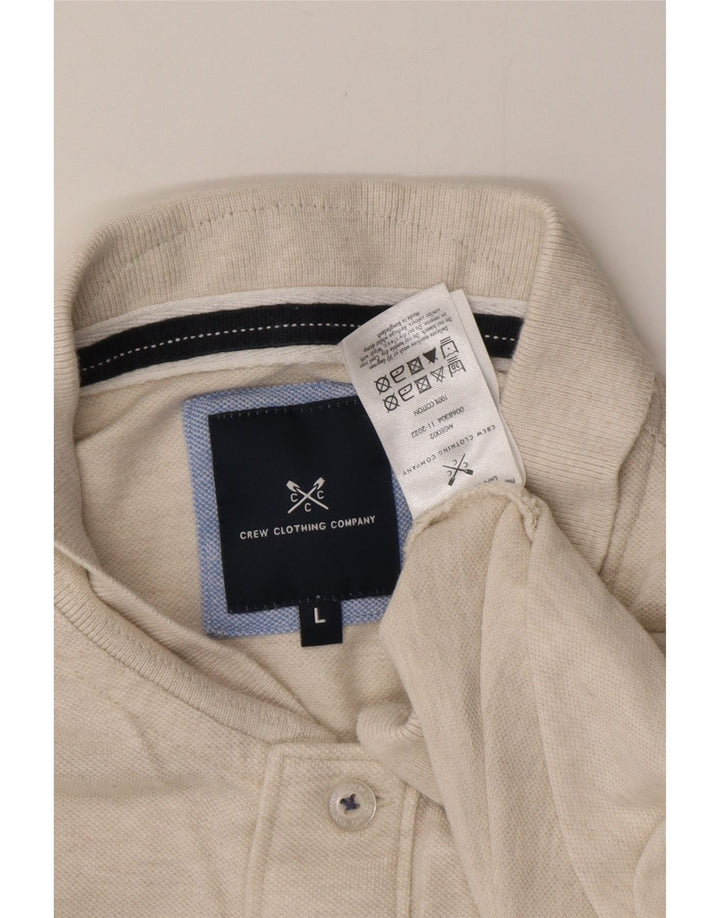 CREW CLOTHING Camisa polo masculina grande algodão cinza