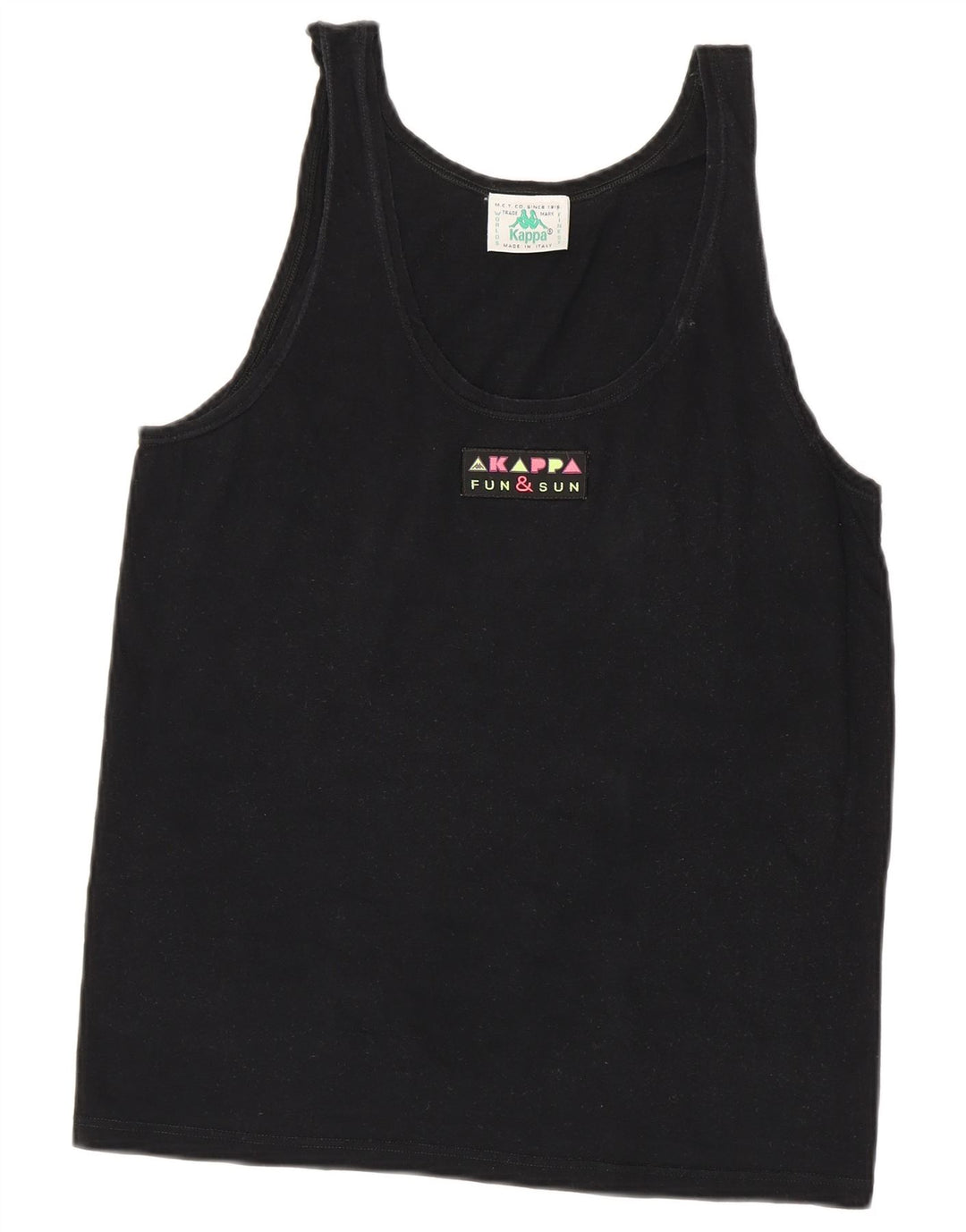 Top colete feminino Kappa UK 14 grande algodão preto