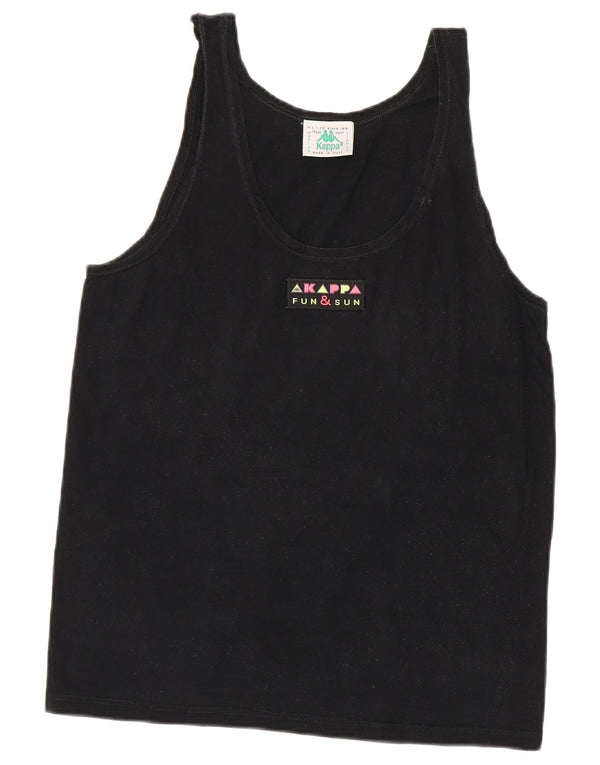 Top colete feminino Kappa UK 14 grande algodão preto