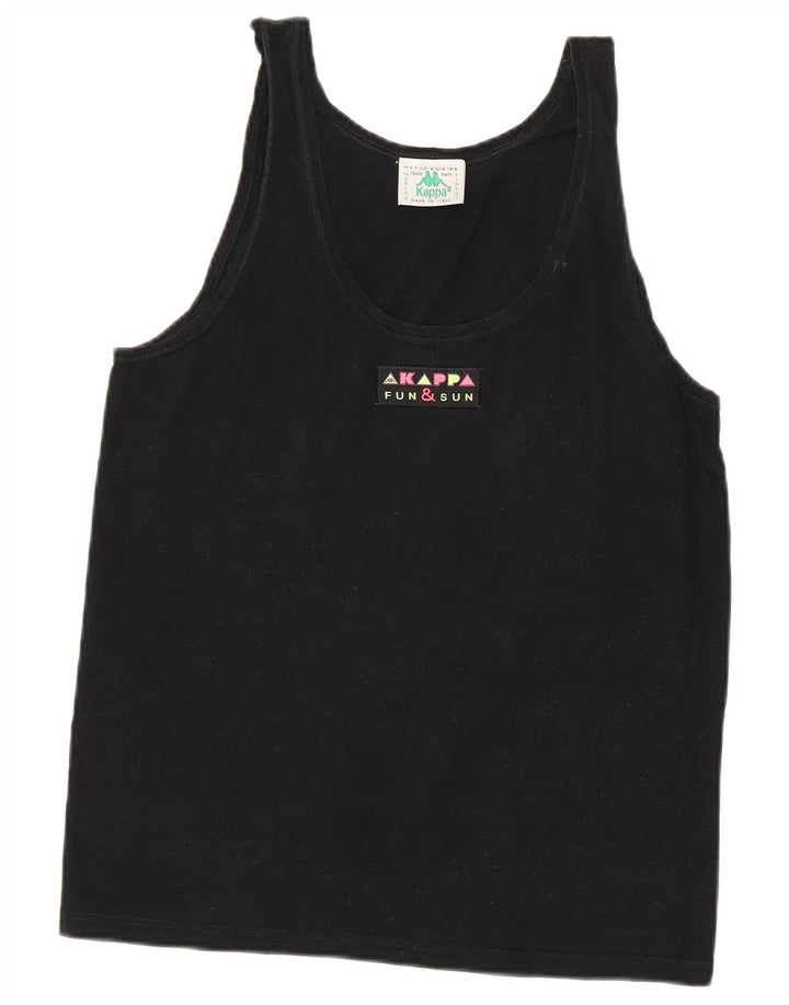 Top colete feminino Kappa UK 14 grande algodão preto