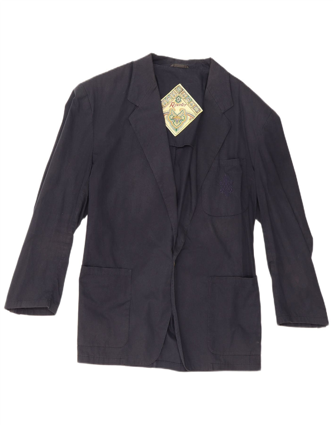 Jaqueta blazer masculina Reporter com 1 botão IT 52 XL azul marinho algodão
