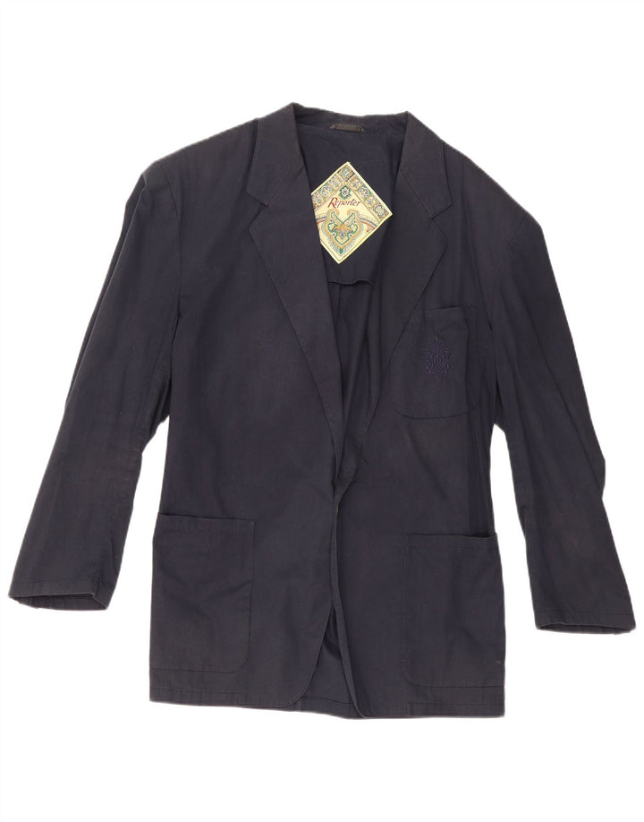 Jaqueta blazer masculina Reporter com 1 botão IT 52 XL azul marinho algodão
