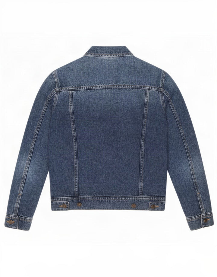 Jaqueta jeans feminina Zara UK 10 algodão azul pequeno