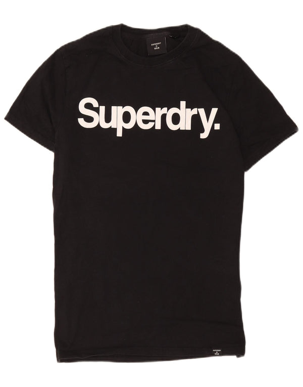 Camiseta gráfica masculina Superdry Top médio algodão preto