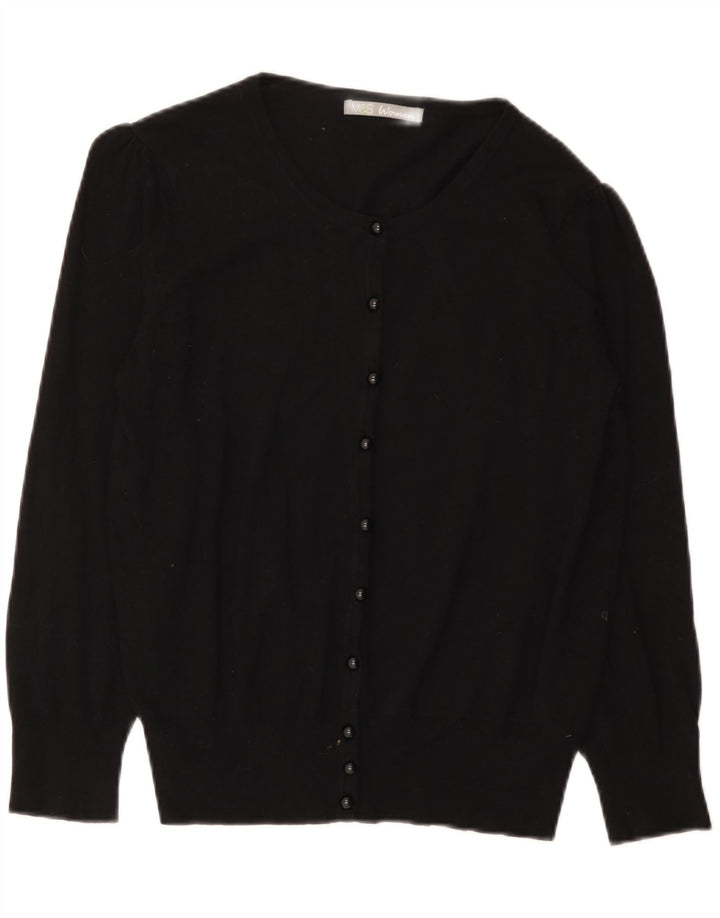 Suéter cardigã feminino Marks & Spencer Reino Unido 16 grande viscose preta