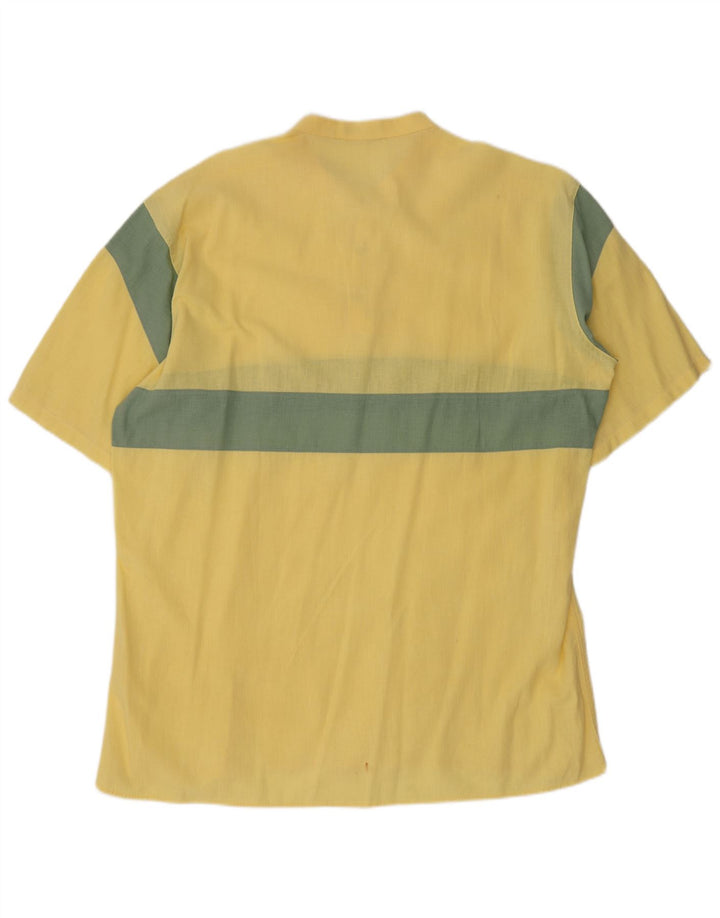 Peter Doney Pulôver masculino tamanho 40 15 3/4 Colorblock amarelo médio